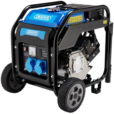Draper 98683 Petrol Open Frame Inverter Generator with Wheels – 3800W, 230V, Portable Power Supply