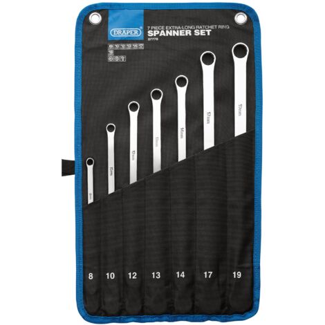 Draper Hi-Torq 7-Piece Metric Extra-Long Double Ring Ratchet Spanner ...