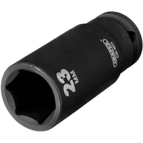 Draper 23mm Hi-TORQ® Deep Impact Socket for 1/2" Drive - Heavy-Duty 3/8" Drive Deep Socket for Automotive and Mechanical Use (1/2)