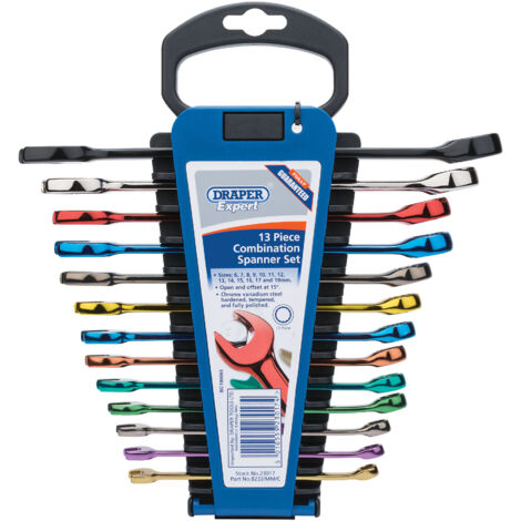 Draper Expert HI-TORQ® Metric Coloured Combination Spanner Set (13 Pieces) – High-Performance Hand Tools for Professional and DIY Use (1/5)