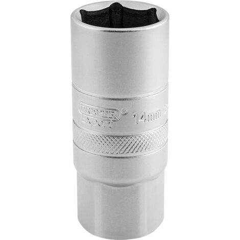Draper 1/2 Square 14mm Thread 6 Point Satin Chrome Spark Plug 21mm Socket 16783 (1/5)