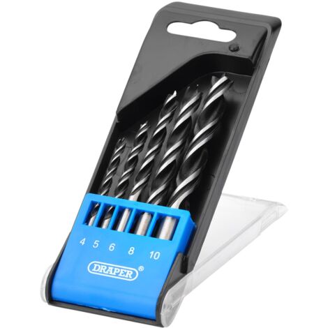 Draper 5-Piece Brad Point Drill Bit Set (Model 12424) for Precise Woodworking and Drilling Tasks (1/2)