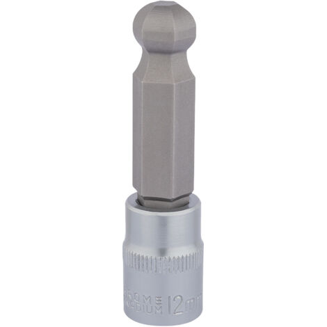 Draper 12mm Ball End Hex Socket for 3/8" Square Drive – Metric Hexagonal Socket Bits, Model 16295 (1/5)