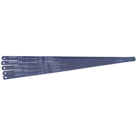 Draper 74118 Set of 5 Assorted 300mm Flexible Carbon Steel Hacksaw Blades (1/5)