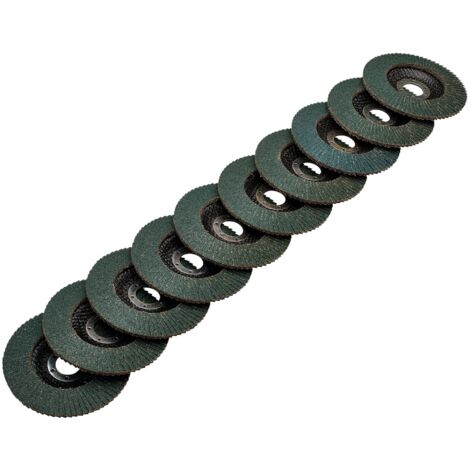 Draper Zirconium Oxide Flap Discs, 115 x 22.23mm, 80 Grit, Pack of 10 (1/2)