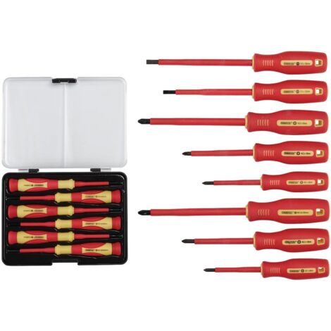 VDE Approved Fully Insulated Screwdriver and Precision Screwdriver Set (14 Pieces) – Durable, Safety-Guaranteed Electrical Tools by Draper (1/2)