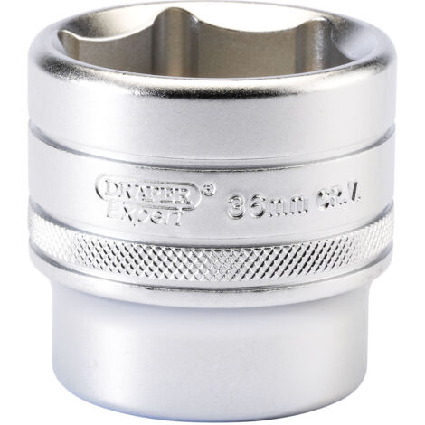 Draper 36mm 6-Point Socket for 1/2" Drive – Micro Satin Chrome Finish, Metric Size 16623 (1/5)