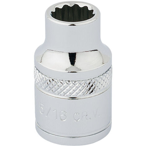 Draper 5/16" 12-Point Hi-Torq Socket, 3/8" Square Drive, Imperial, Polished Chrome, Model 49016 (1/5)