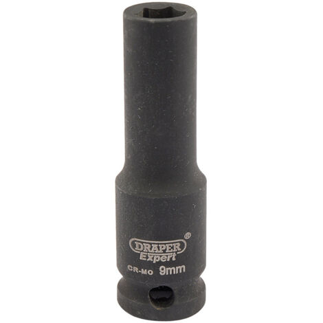 Draper Expert 9mm 3/8-Inch Drive Hi-Torq® Metric Deep Impact Socket (Model 06882) – 6-Point, Heavy-Duty, Deep Socket for High-Torque Applications (1/5)