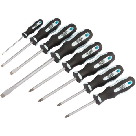 Draper 8-Piece Heavy-Duty Soft Grip Screwdriver Set in Durable PVC Storage Box (Model 63589) (1/5)