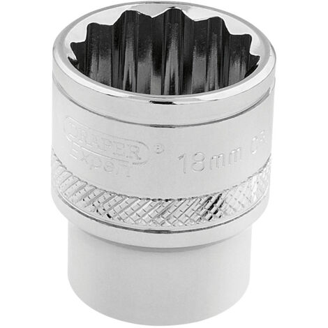 Draper 18mm 12-Point 3/8" Square Drive Hi-Torq® Metric Socket (Polished Chrome, Model 32786) (1/5)