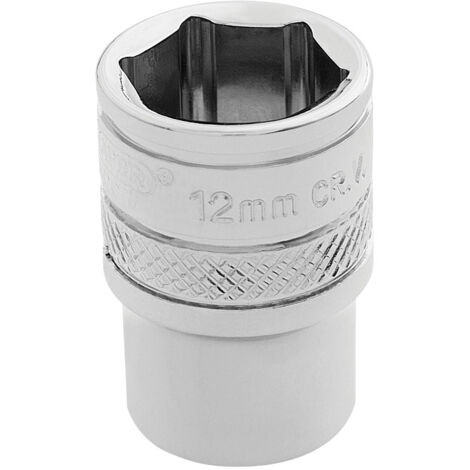 Draper 12mm 1/4 Inch Square Drive Hi-Torq® 6-Point Metric Socket (Polished Chrome, Model 32569) (1/5)