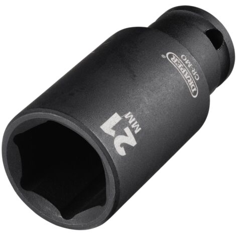 Draper 21mm Deep Impact Socket for 3/8 Inch Drive – Heavy-Duty Metric Deep Socket for Impact Wrench Use (1/2)