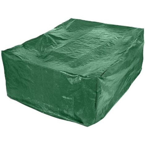 Draper – Extra large oval patio set cover 2700 x 2200 x 1000mm – Heavy-duty polyethylene – Steel-plated eyelets for secure fastening – For up to 8 chairs (1/4)