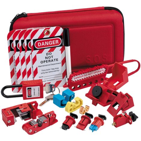 Professional Electricians Lockout Kit for Safe Equipment Lockout and Lockout Tagout Procedures