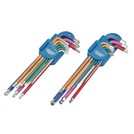 Draper Expert Metric Long Arm TX-STAR® and Hex Key Set, Colour-Coded, 18-Piece (1/5)