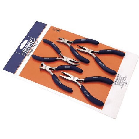 Draper Carbon Steel Mini Plier Set – 5-Piece Professional Hand Tool Kit (Model 33057) (1/5)