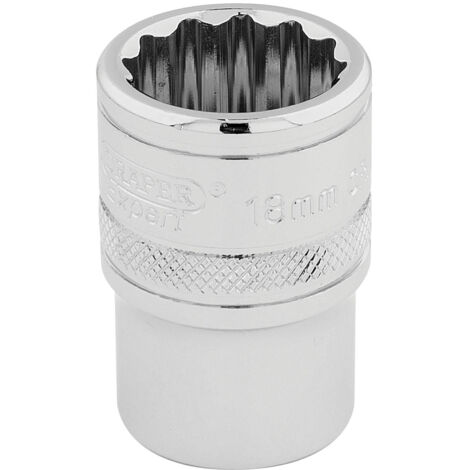 Draper 18mm 12-Point 1/2" Square Drive Hi-Torq® Socket (Model 33202) in Polished Chrome (1/5)