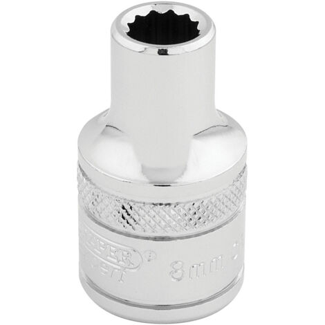 Draper Hi-Torq 1/2 Inch Drive 8mm 12-Point Chrome Socket (Standard Length, Model 33038) (1/5)