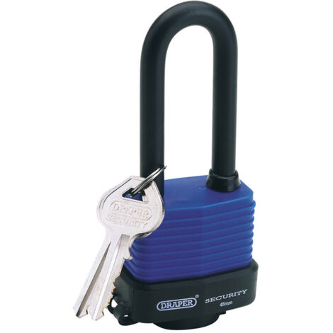 Draper 45mm Weatherproof Laminated Steel Padlock with Extra Long Shackle (Model 64177) (1/5)