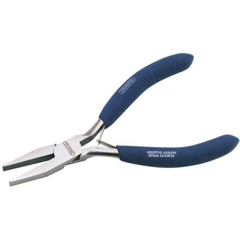 Draper 125mm Carbon Steel Flat Nose Pliers – Compact Mini Flat Nose Pliers for Precise Grip and Control (1/5)