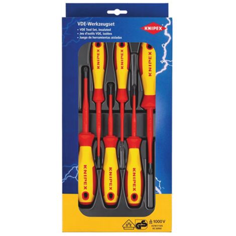 VDE Approved Fully Insulated Screwdriver Set (6-Piece) by Draper, Certified for Electrical Safety (1/2)