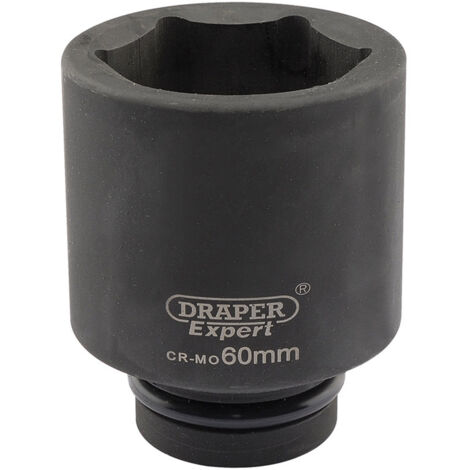 Draper Expert HI-TORQ 60mm 1" Square Drive Deep Impact Socket – 6 Point, Heavy-Duty Metric Deep Socket, Model 05157