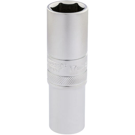 Draper Expert 16649 1/2 Inch Drive 6-Point Metric Deep Socket (17mm) in Micro Satin Chrome Finish (1/5)