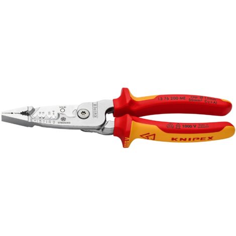 Draper KNIPEX Wire Stripper Metric Version 13192 – 200mm Insulated, VDE-Tested, Chrome-Plated, Multi-Component Grip, Model 13 76 200 (1/2)