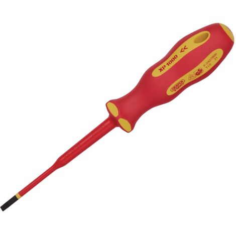 Draper 02160 XP1000 VDE Slimline Plain Slot Screwdriver, 4.0 x 100mm (1/2)
