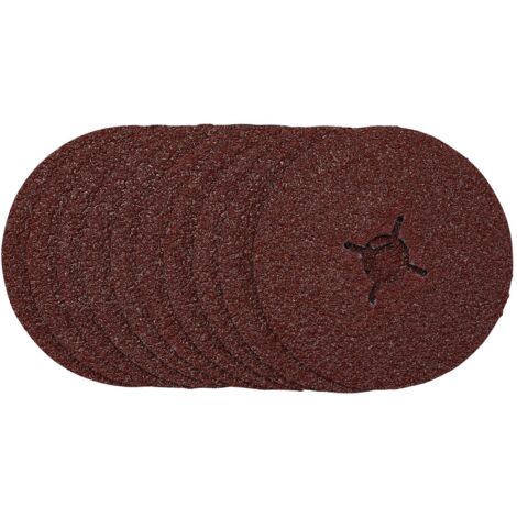 Draper 125mm Fibre Sanding Discs, 24 Grit, Pack of 10