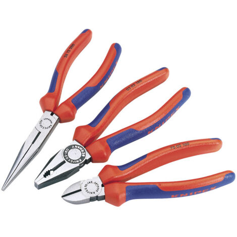 Knipex 3-Piece Pliers Set (Combining Pliers, Snipe Nose, and Cutter) - Model 33778 Assembly Pack