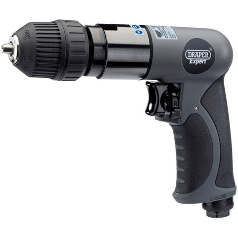 Draper Expert Composite Body Reversible Air Drill with Soft Grip, 10mm Keyless Chuck, 3/8 Inch Capacity