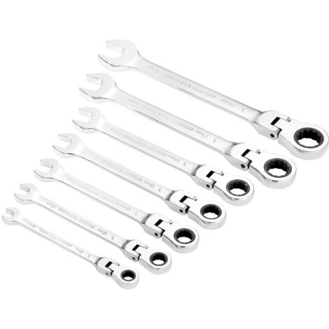 Draper Hi-Torq® 7-Piece Flexible Head Ratcheting Combination Spanner Set (Model 25396) (1/2)