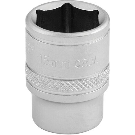 Draper 15mm 6-Point 3/8" Drive Metric Socket (Micro Satin Chrome Finish) – Model 16541