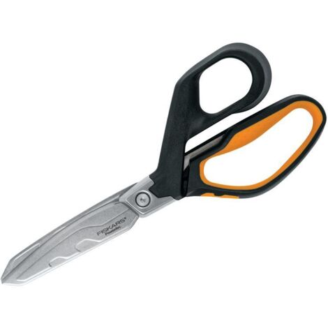 Fiskars PowerArc Heavy-Duty 21cm Scissors for Tough Tasks in Orange/Black