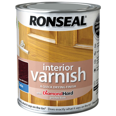 Ronseal Interior Varnish Quick Dry Satin Deep Mahogany 750ml RSLIVSDH750