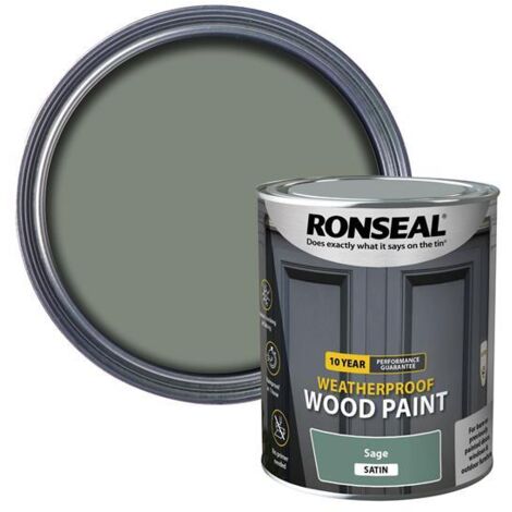 Ronseal 10-Year Weatherproof Sage Satin Wood Paint - 750ml (Model RSL39398) (1/3)