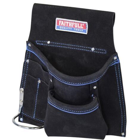 Faithfull Single Tool & Nail Pouch Suede Size 250 x 280mm FAISTNP2B (1/5)