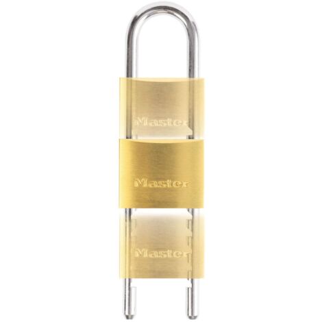 Master Lock 1950EURD Solid Brass Padlock with Adjustable Steel Shackle (7 to 15.5 cm), Gold Finish, 50 mm Body Size