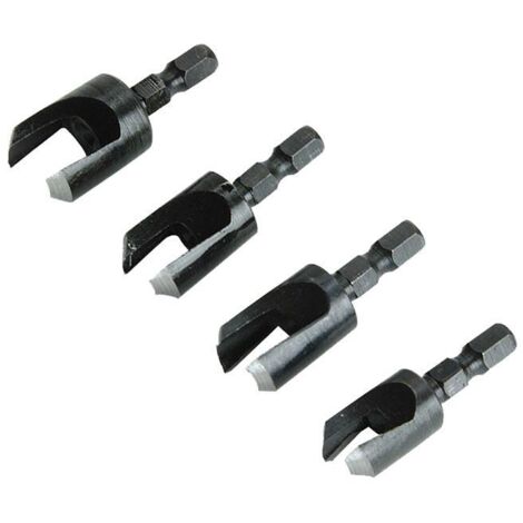 Faithfull 4-Piece Plug Cutter Set (Sizes No.6-12) for Woodworking and Joinery