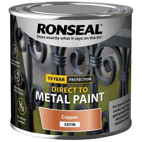 Ronseal 39406 Direct to Metal Paint Copper Satin 250ml RSLDTMCS250 (1/2)