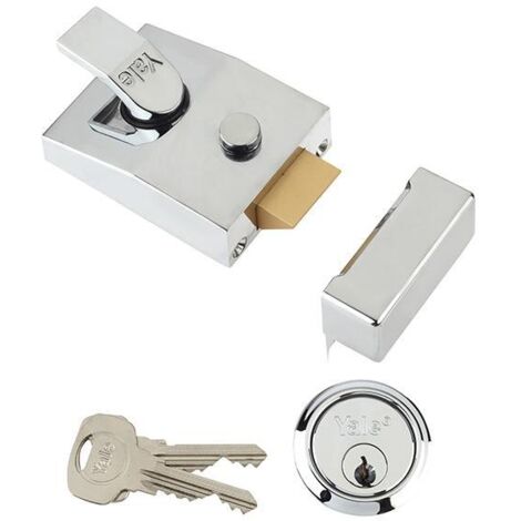 Yale Locks 89 Deadlock Nightlatch 60mm Backset Chrome Finish Box YAL89CH