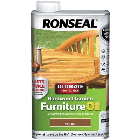 Ronseal Ultimate Protection Hardwood Garden Furniture Oil - Natural Clear, 500ml