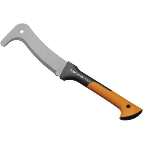 Fiskars WoodXpert XA3 Hook and Machete Set – 50.5 cm Long, Non-Stick Steel Blade, Reinforced Fiberglass Handle, Includes Storage Case, Ideal for Pruning and Small Branch Cutting
