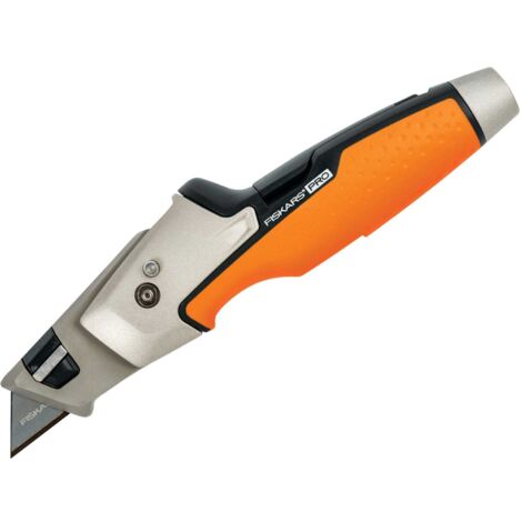Fiskars Painter's Knife with CarbonMax Blade, 19.1 cm, Stainless Steel and Plastic, Black and Orange