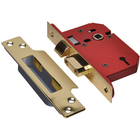 UNION StrongBOLT 2203S 3 Lever Mortice Sashlock Polished Brass 68mm 2.5in Visi UNNY2203PB25