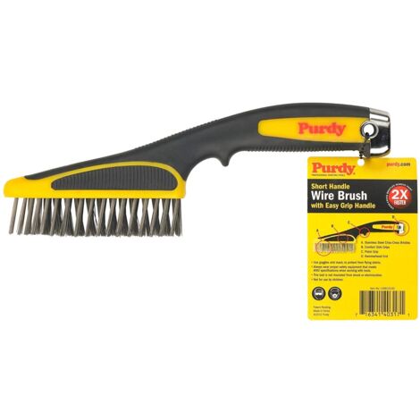 Purdy Short Handle Wire Brush with Easy Grip, 11-inch Durable Steel Bristles (1/2)
