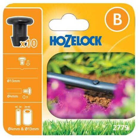 HOZELOCK 4mm End-of-Line or Hole Cover Caps (Pack of 10) - Durable Plastic Stopper for Irrigation and Garden Hoses