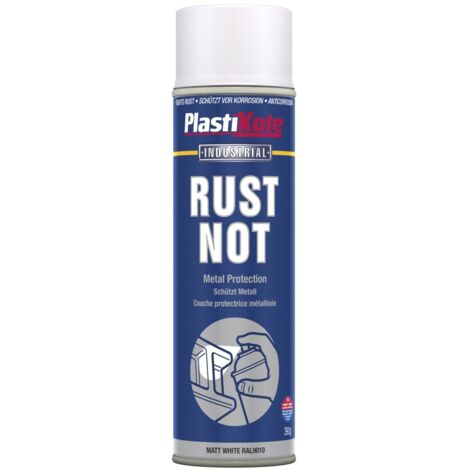 PlastiKote Rust-Resistant Aerosol Spray Paint in Matt White – 500ml (PKT782) (1/2)